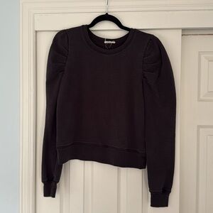 Women's Black Puff Sleeve Sweatshirt M